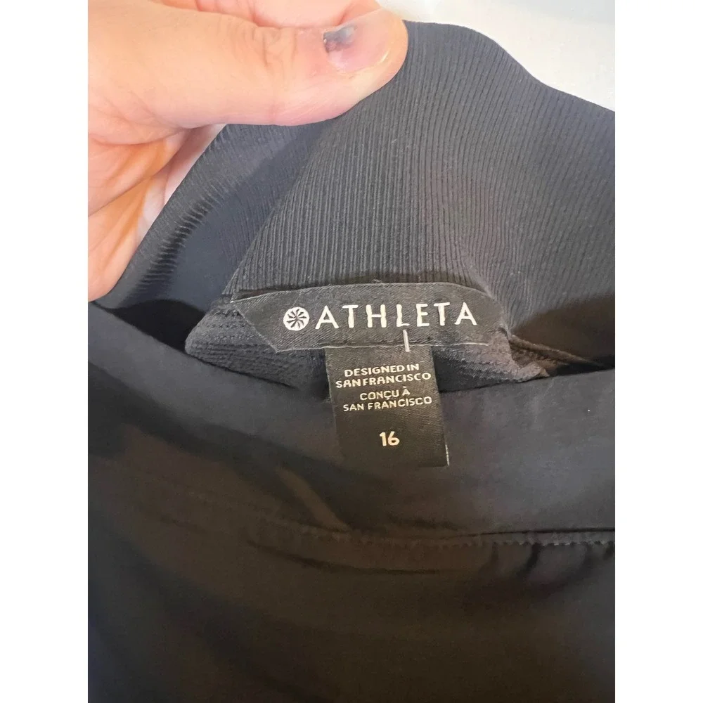 Athleta Women Skort Elastic‎ Ribbed Waistband Black 16